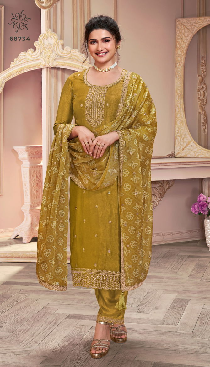 Saanjh By Vinay Kuleesh Silk Georgette Embroidered Salwar Kameez Manufacturers
